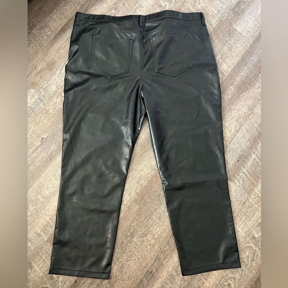 Abercrombie & Fitch Vegan Leather 90s Straight Pants-Size 37/24 - Picture 2 of 6